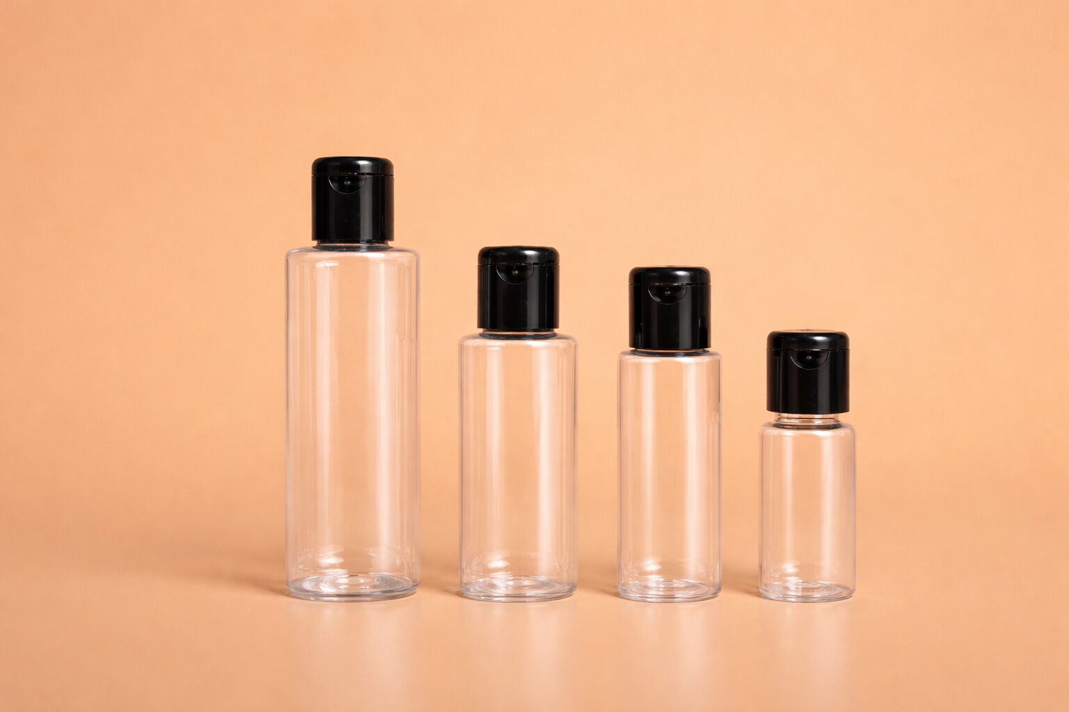 PET Tulip Bottle with Black FLip Top Cap